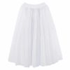 Women 5-Layer Ballet Bubble Tutu Skirt Long White Gauze Skirts Dance Performance Costume, 71cm