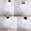 Women 5-Layer Ballet Bubble Tutu Skirt Long White Gauze Skirts Dance Performance Costume, 71cm