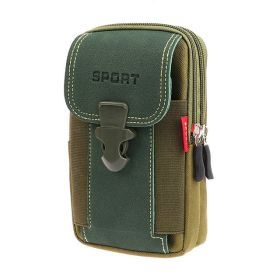 'HIM' Sport Belt Waist Canvas Bag (Color: Green, Direction: Vertical)
